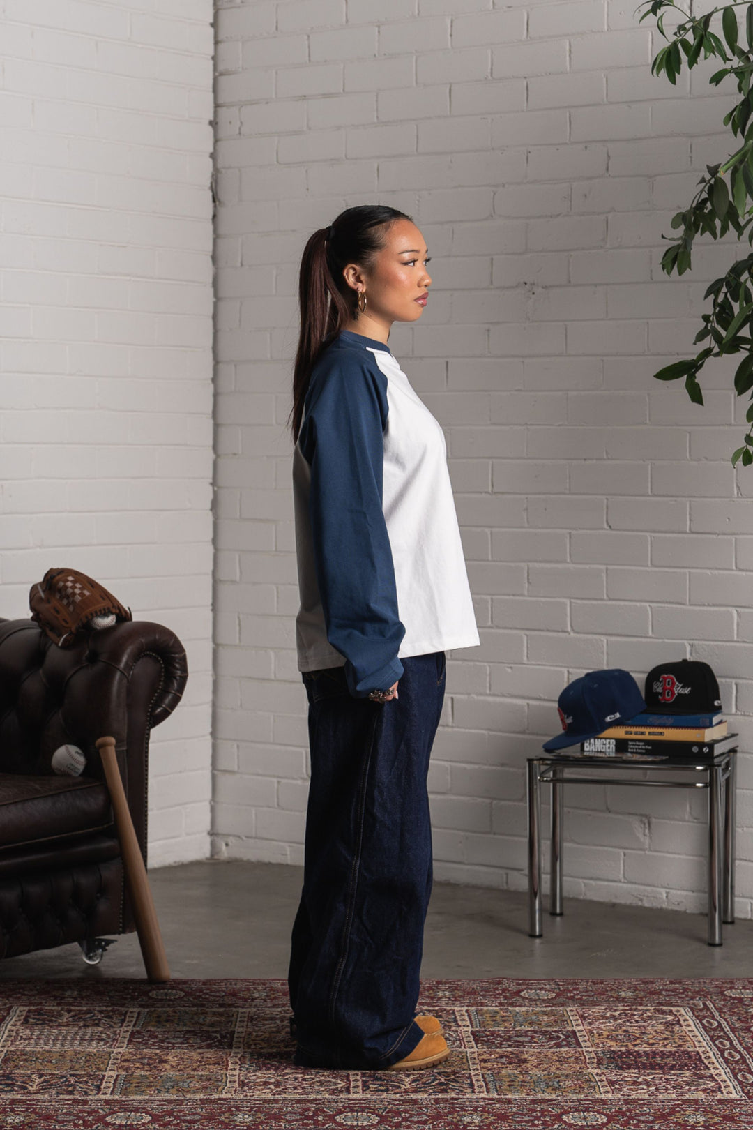 Scribble Long Sleeve T-Shirt - White/Blue