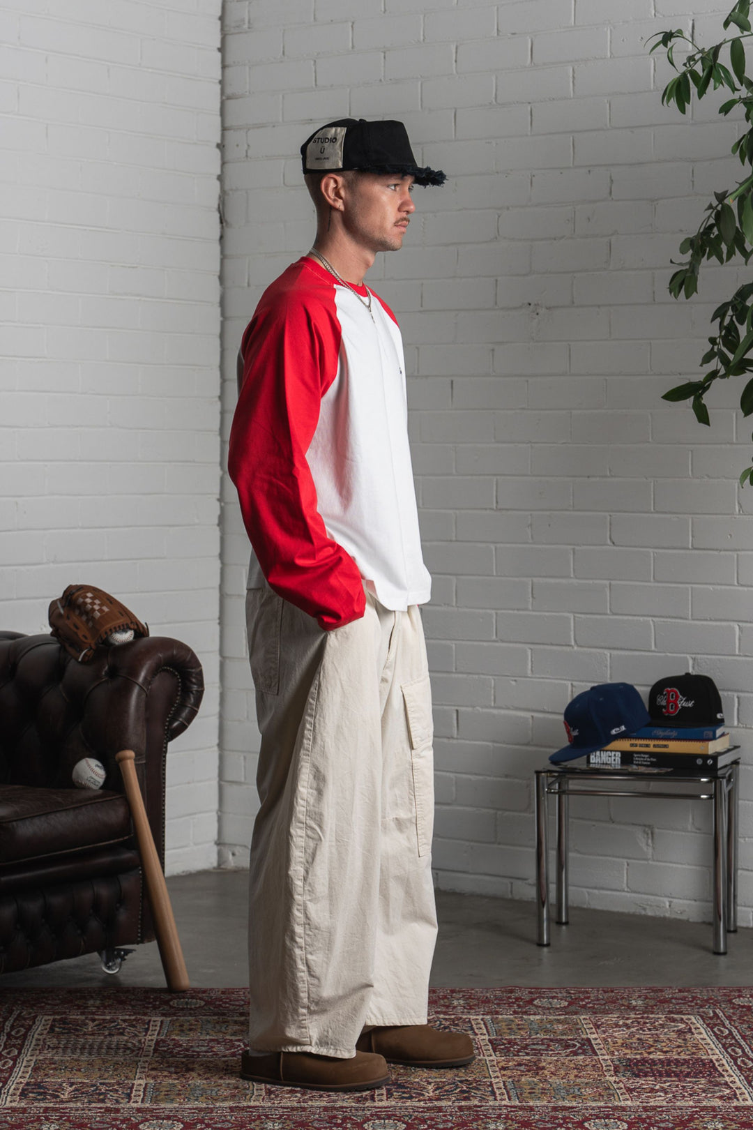 Scribble Long Sleeve T-Shirt - White/Red