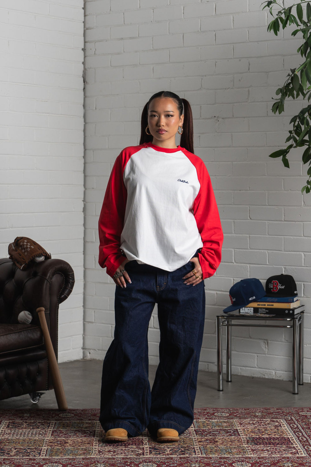 Scribble Long Sleeve T-Shirt - White/Red
