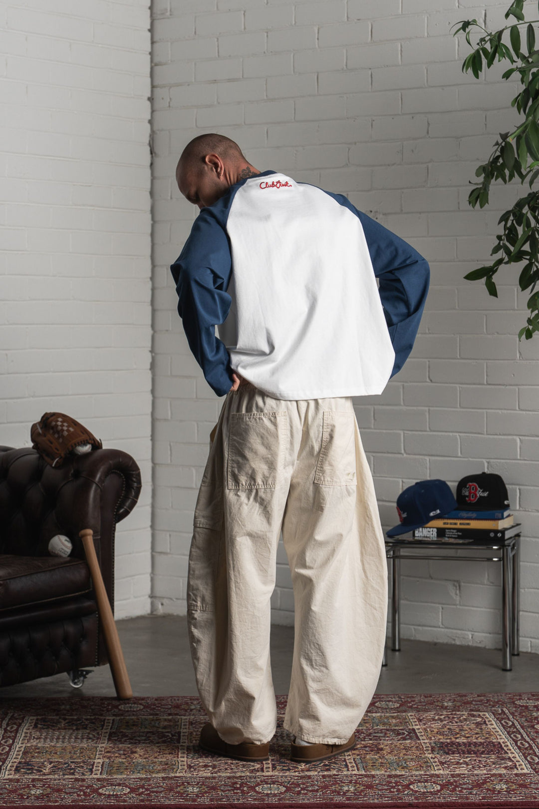 Scribble Long Sleeve T-Shirt - White/Blue