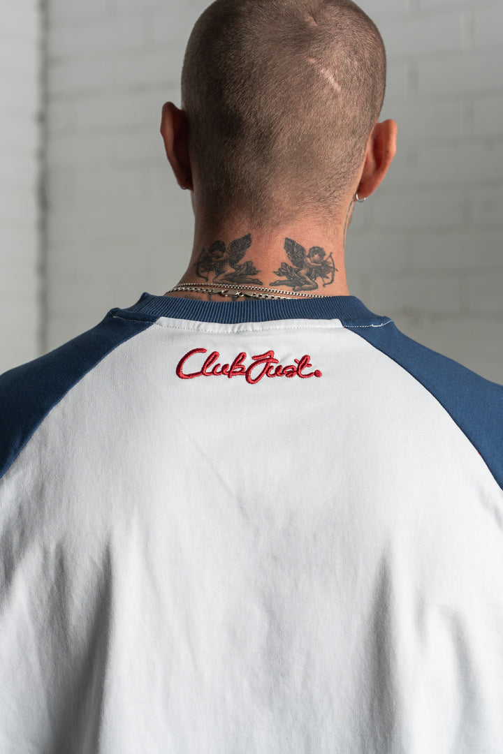 Scribble Long Sleeve T-Shirt - White/Blue