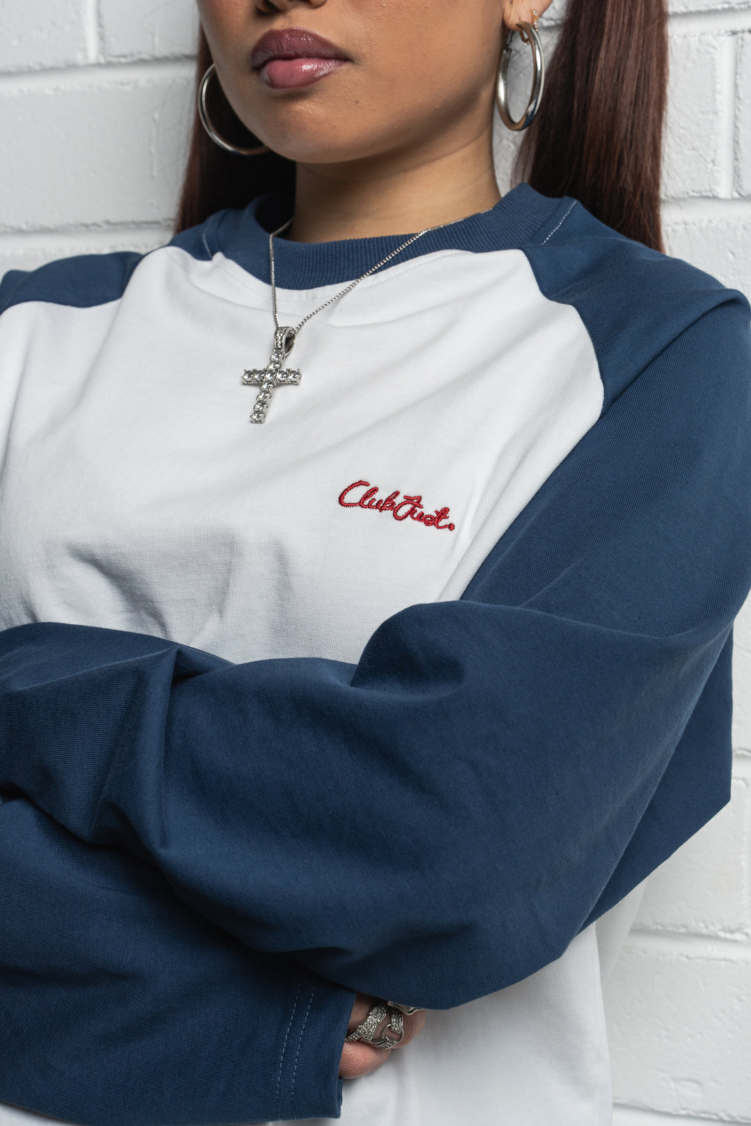 Scribble Long Sleeve T-Shirt - White/Blue