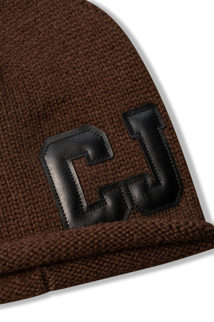 Varsity Merino Beanie - Brown